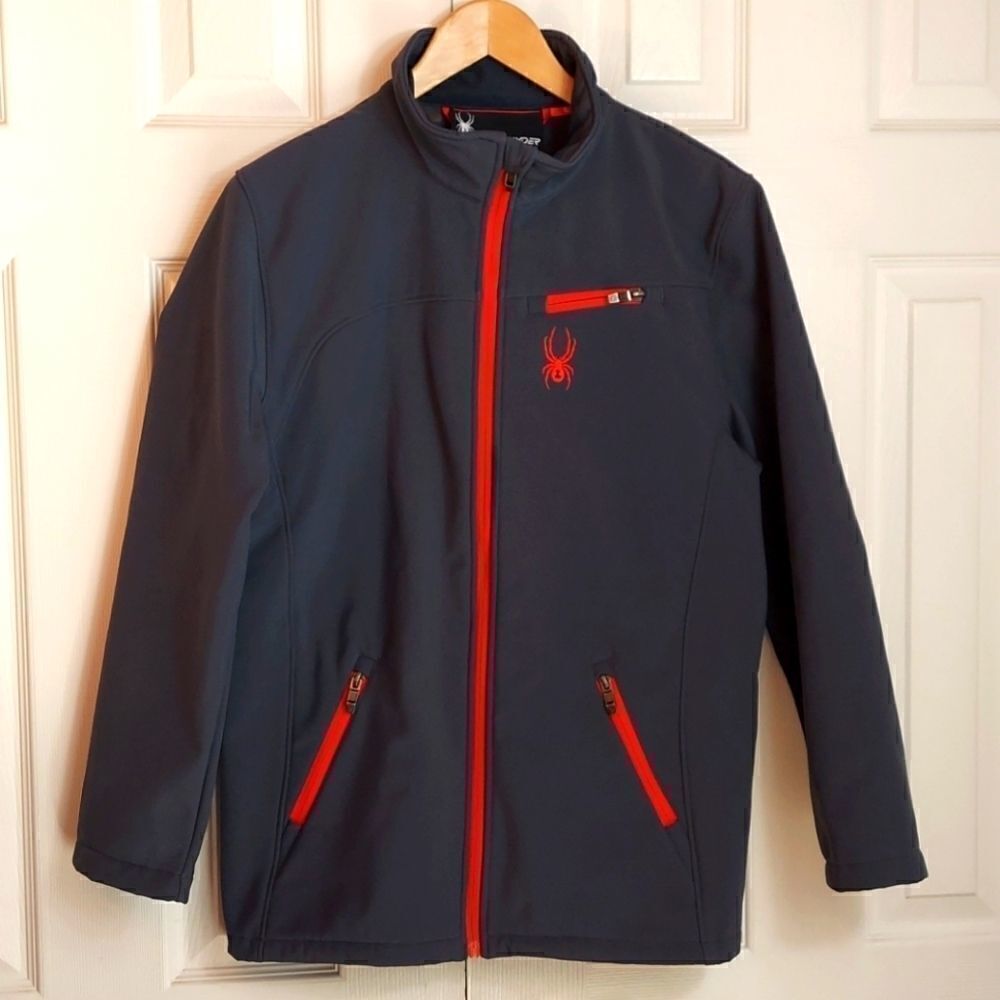 SPYDER Grey Soft Shell Full Zip Jacket Sz XL